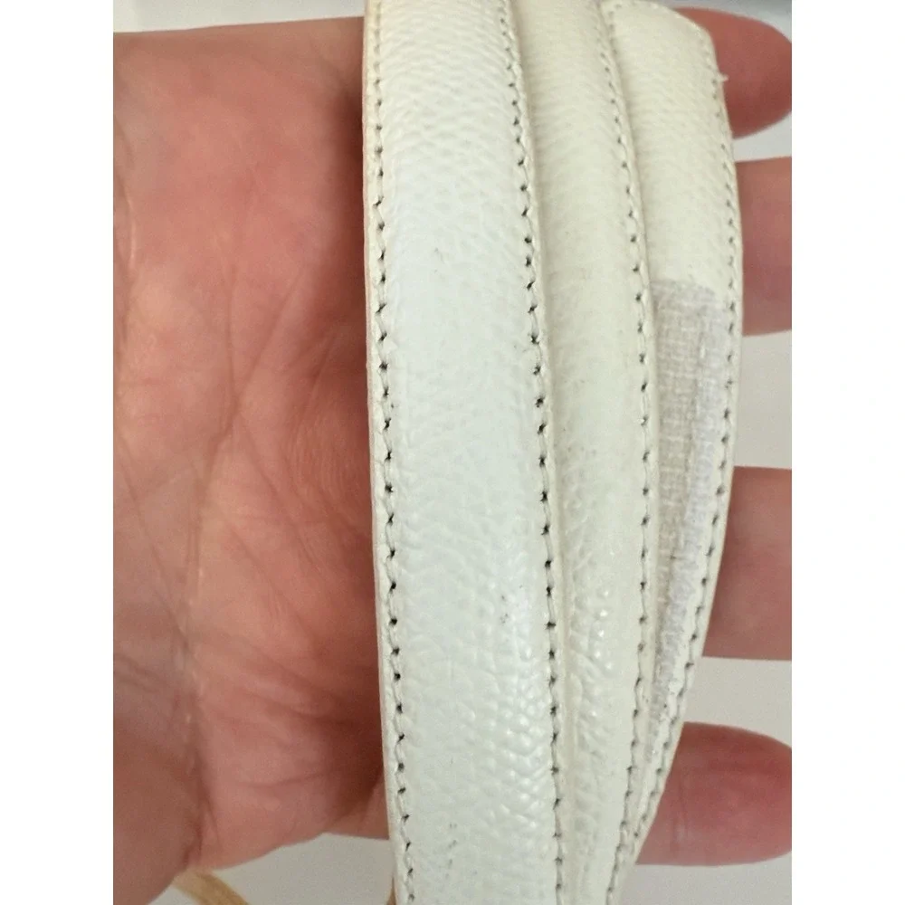 Terry‎ Stack Size XL Minimalist Belt Off White Italian Leather Hook Loop Closure